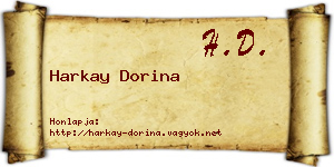Harkay Dorina névjegykártya